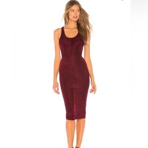 Burgundy Shay Chevron Bodycon Dress superdown revolve Velvet